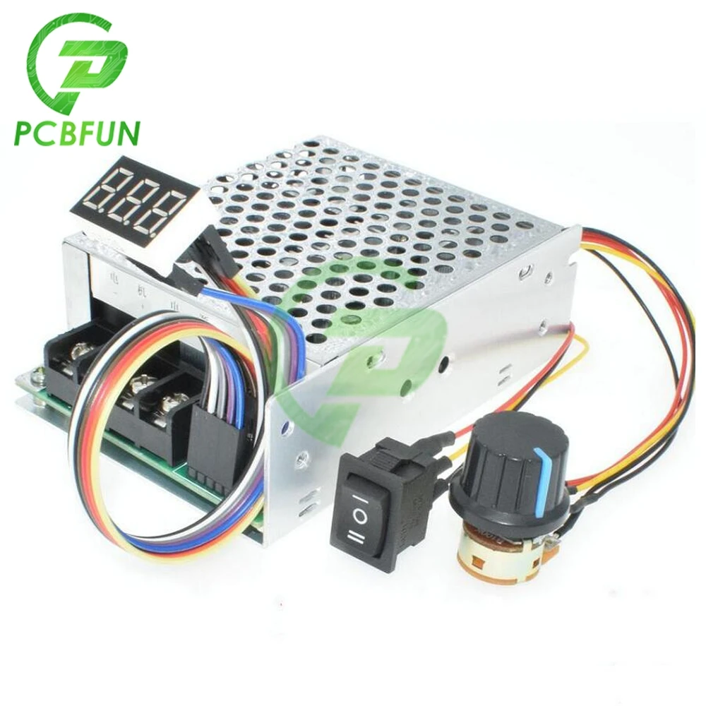 Digital Display 0-100% Speed Adjustable DC 10-50V 40A DC Motor Speed Controller PWM 12V 24V 48V 2000W MAX 60A Reversible 15KHZ