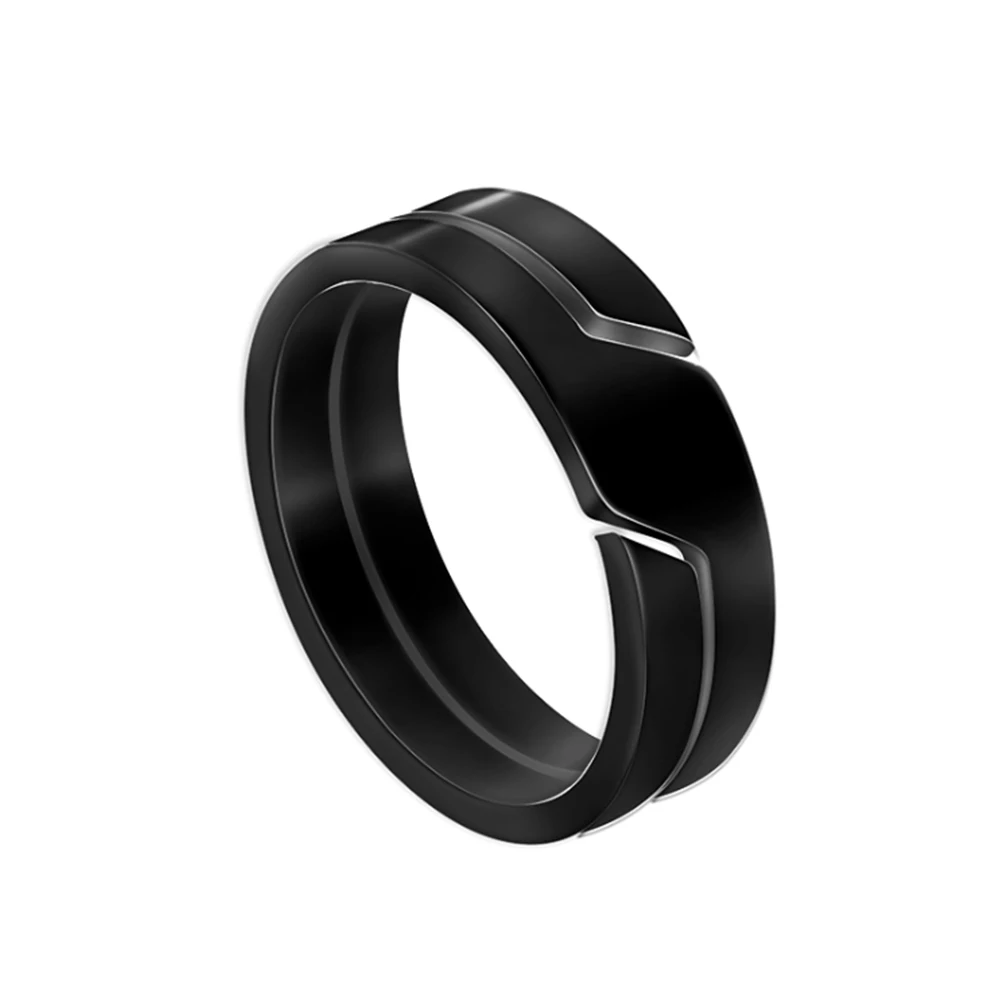 COOLTIME Einfache Mode Ring Edelstahl Casual Paar Ringe Hochzeit Schmuck Jahrestag Geschenk Großhandel anillos hombre – Detail 12