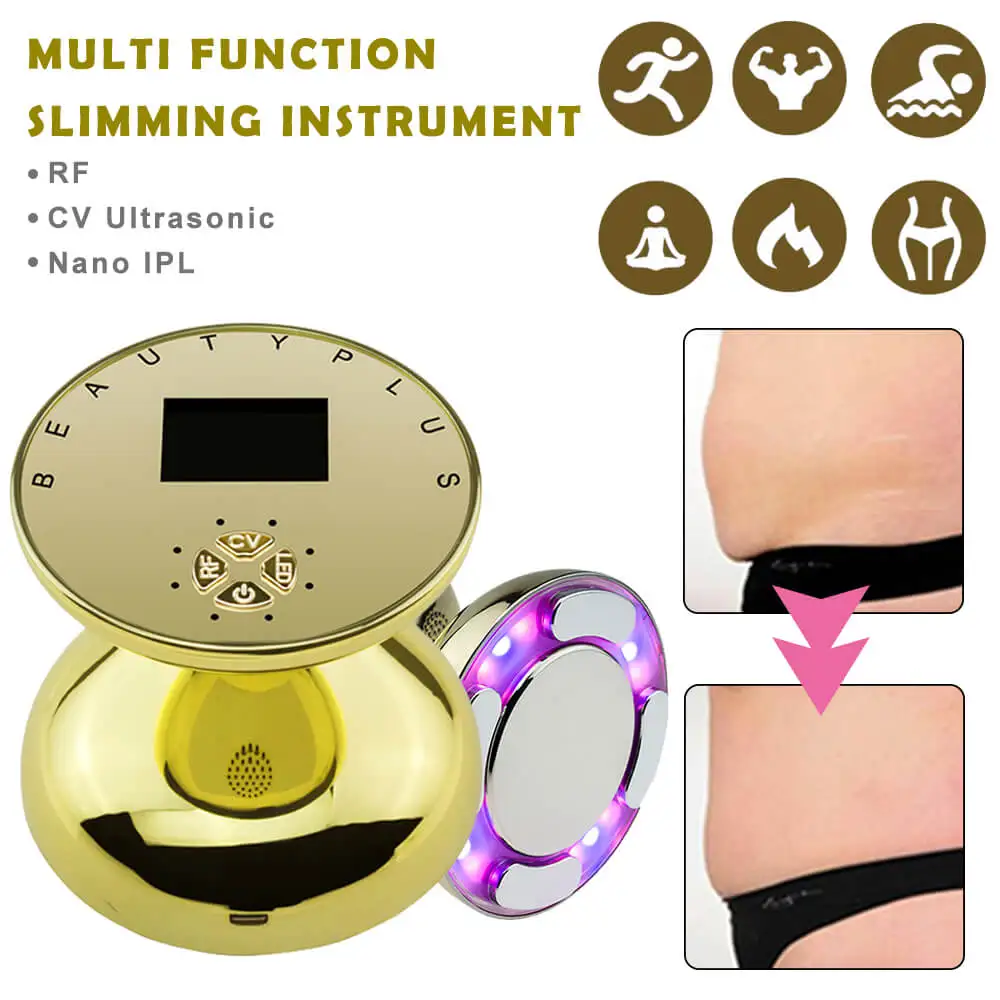 

LED Cavitation Ultrasonic Slimming Massager Body Shaping Weight Loss Face Tighten Fat Reduction Beauty Machine Radio Frequency