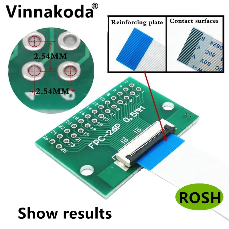 2PCS FFC/FPC adapter board 0.5MM-26P to 2.54MM welded 0.5MM-26P flip-top connector