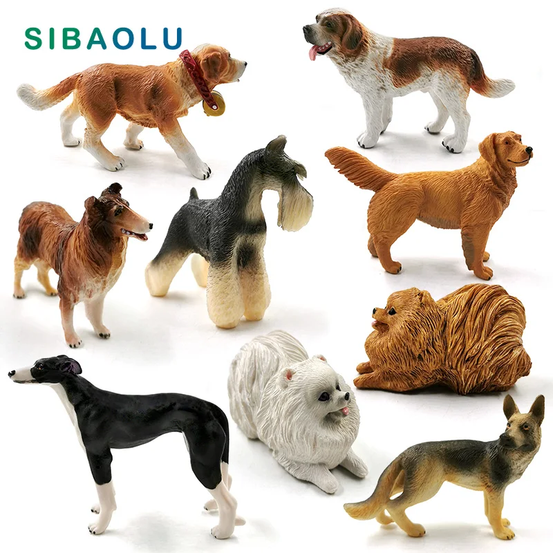 

New Pomeranian Whippet Schnauzer Wolf Dog figurine Animal model home decor miniature fairy garden decoration accessories modern