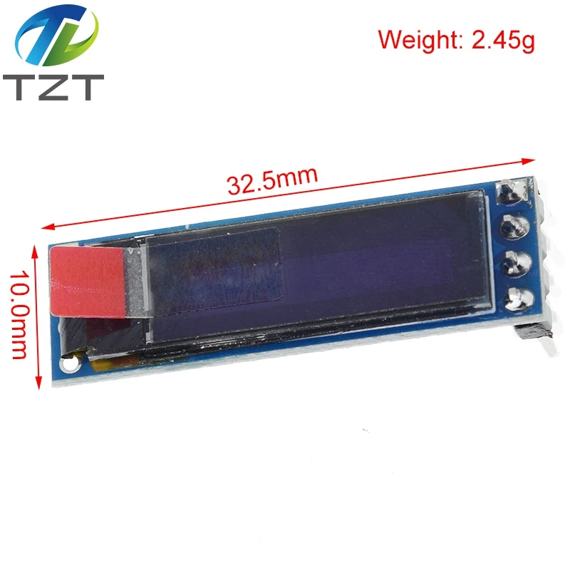 아두이노 3-5.5V IIC 인터페이스용 LCD 화면 제어 보드, 백색 OLED 디스플레이 모듈, 0.69 인치, 96x16, 0.69 인치 SSD1306