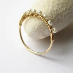 14K Gold Filled Pearl Rings Tiny Natural Pearl Jewelry Handmade Knuckle Ring Mujer Boho Bague Femme Minimalism Boho Rings