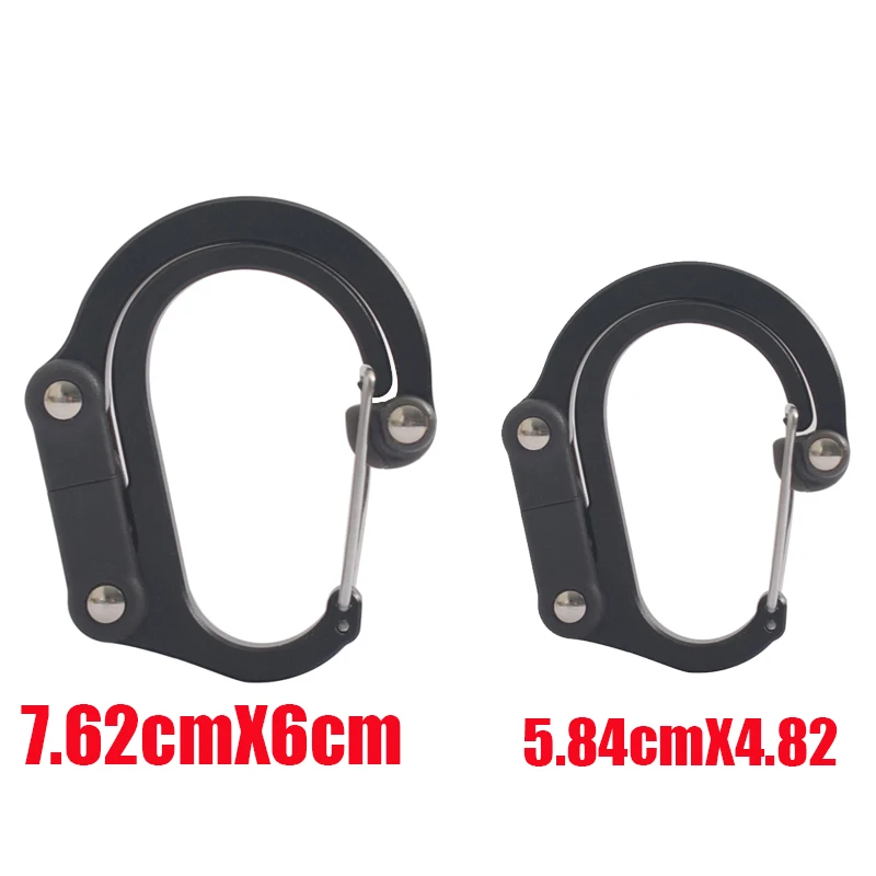 Hybrid Gear Clip - Carabiner Rotating Hook Clip Non-Locking Strong Clips for Camping Fishing Hiking Travel Backpack Out