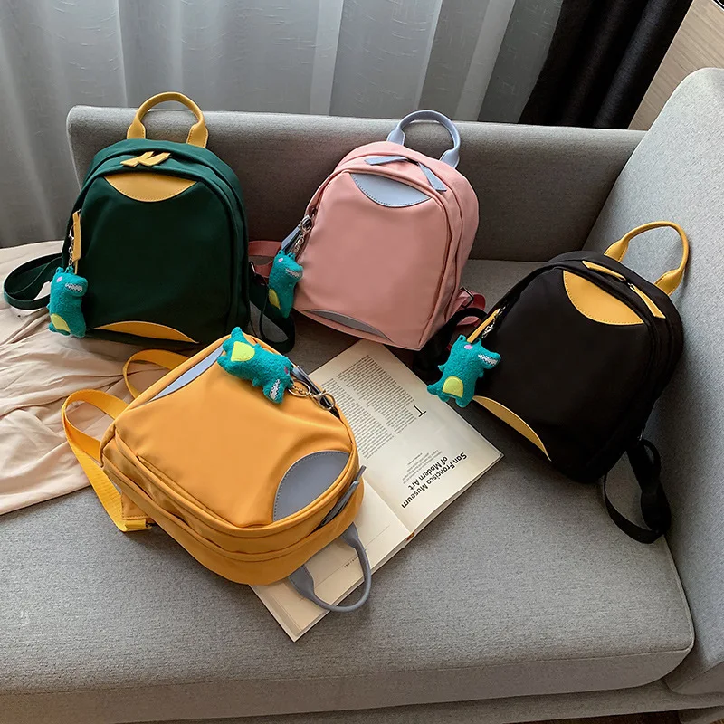 Ladies backpack new Korean version of the tide fashion casual wild backpack female mini backpack hit color waterproof small bag