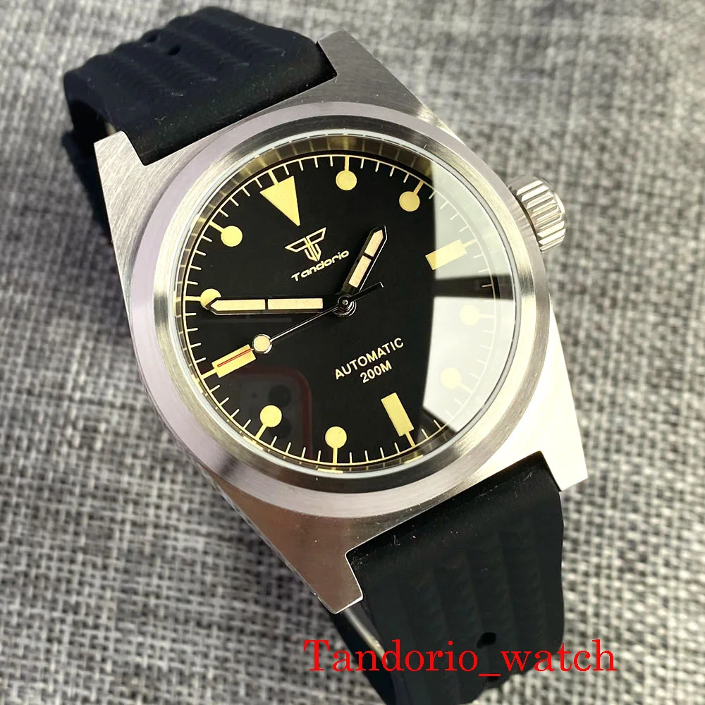 Tandorio 38mm Automatic Miyota 8215 Men's Mechanical Watch Sapphire Glass Brown Black California Dial 20ATM Diver Wristwatch