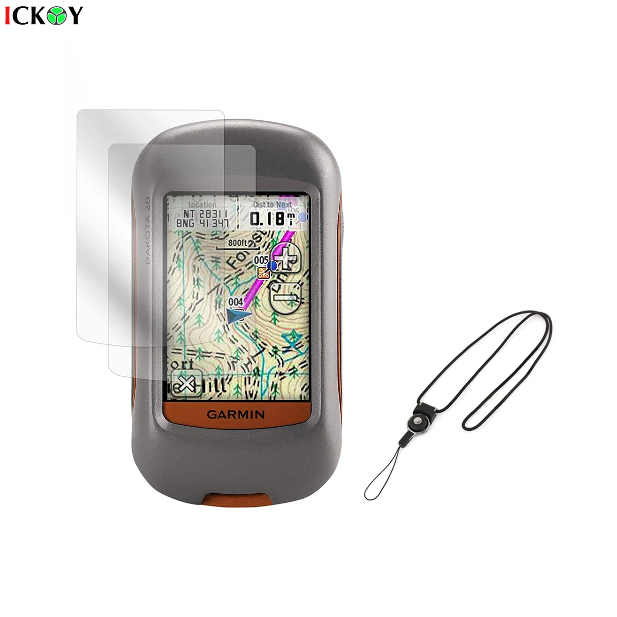 2pcs Screen Protector Cover Shield Film + Detachable Neck Lanyard Hiking Handheld GPS Garmin Dakota 20 10 Accessories