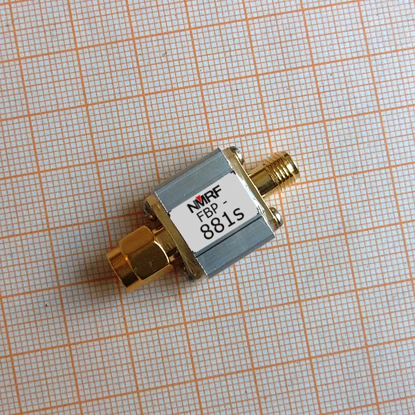 881 (868-895) MHz GSM900 Dedicated Saw Bandpass Filter, 27MHz Bandwidth, SMA Interface