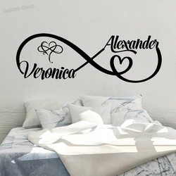 Infinity Sign Wall Decal Personalized Name Infinity Sign Wall Sticker Couple name Custom Decal Bedroom Decor Vinyl Sticker A091