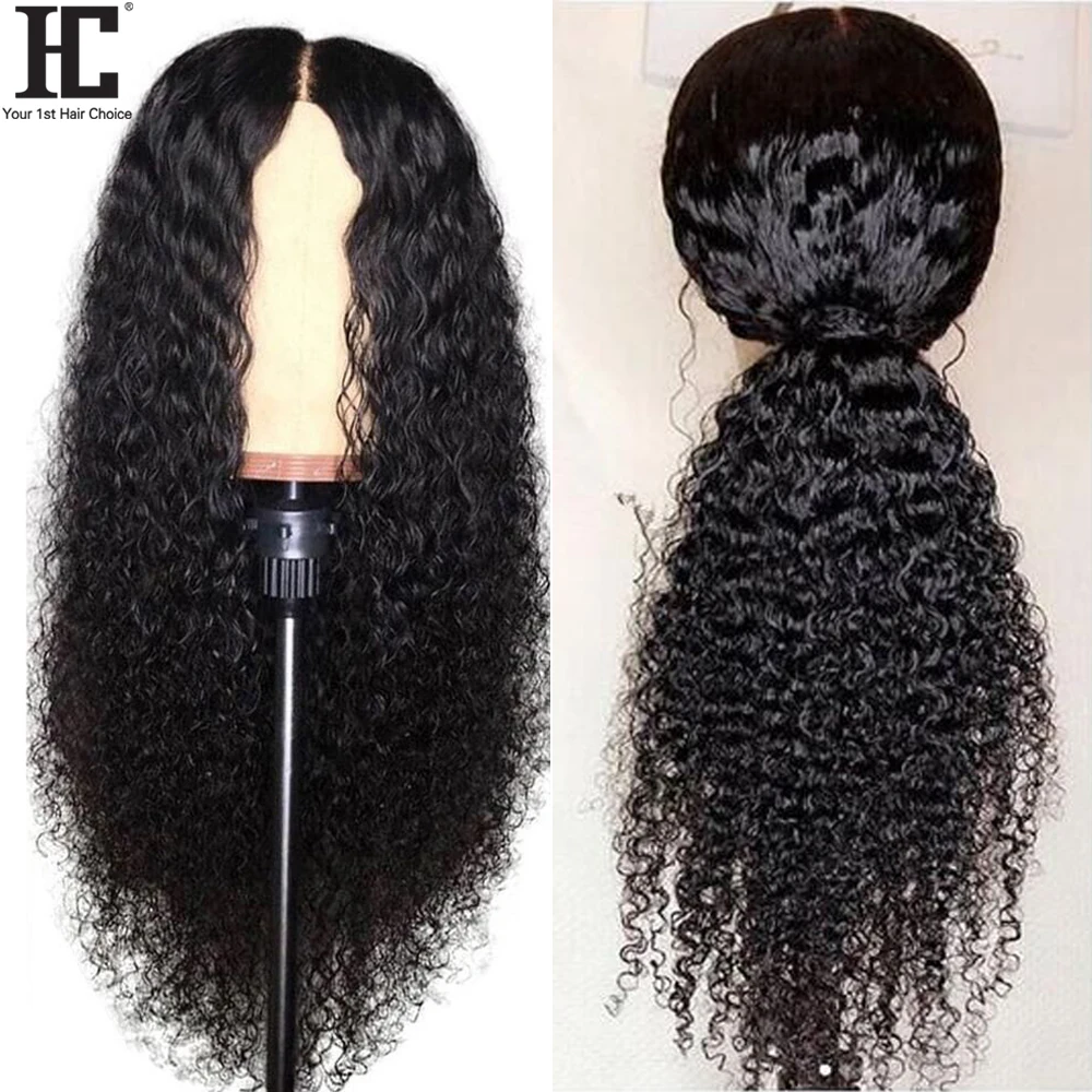 Brazilian Curly Human Hair Wig Remy 13x1 Lace Part Human Hair Wigs With Baby Hair Pre Plucked 150% Glueless Lace Front Wig