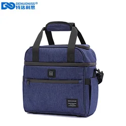 DENUONISS-bolsa térmica de lona para hombre y mujer, bolso con diseño creativo de calefacción USB, impermeable, gran capacidad, para comida