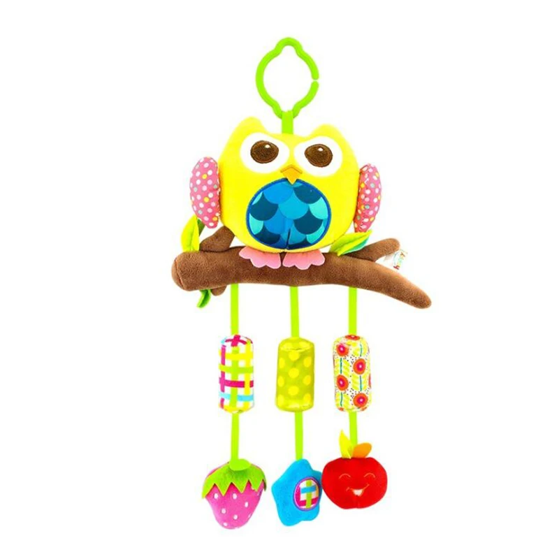 Happy Monkey Cute Kids Baby Plush Rattle Stuffed Wind Chimes Animal Educational Learning Toys Gift for Toddler Child 0-12 month