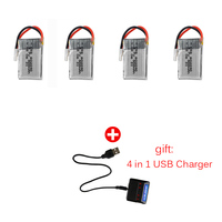 3.7V 300mAh 25C LiPo Battery With 4in1 Charger 802030 For UDI U816 U830 FEIYU FY530