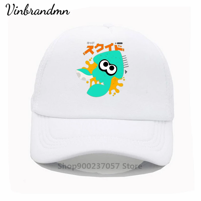 Fashion hat SQUID KAWAII BLUE SPLATOON Printing baseball cap Men women Summer Trend Cap 2021 New sun hat hip hop hat Beach Visor image 5
