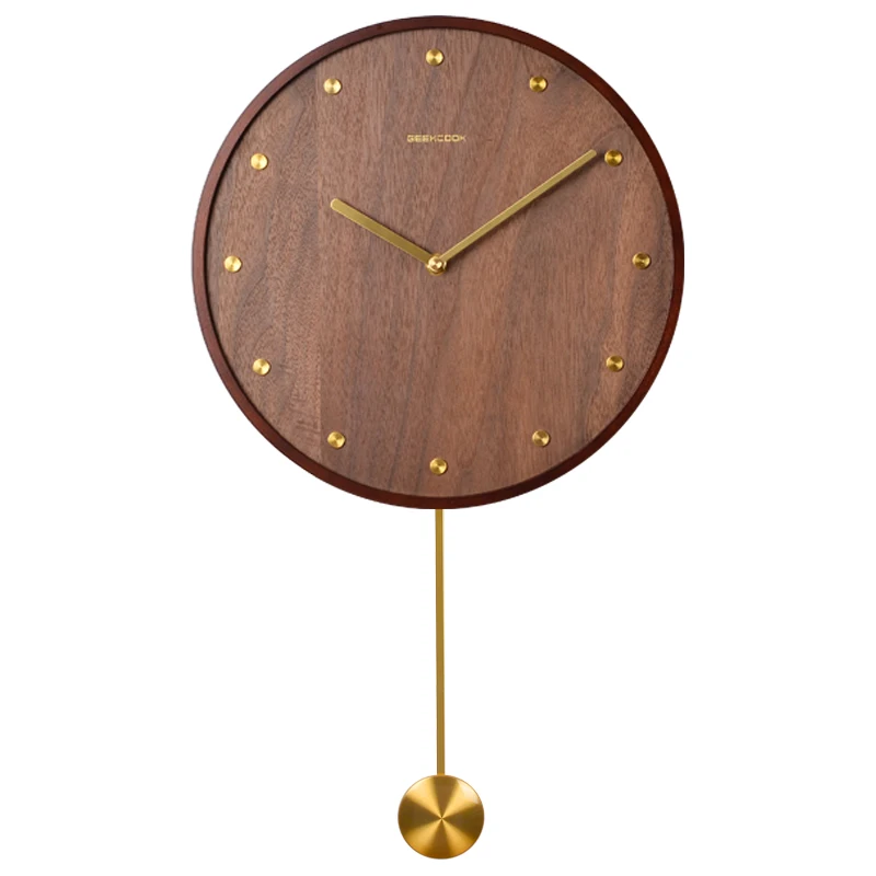 Japanese Style Wooden Living Room Wall Clock  Modern Design For Home Office Bedroom Decor Hanging Watches With Pendulum ZA320