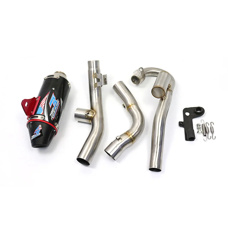 Dirt Pit Bike Motocross Complete Dual Exhaust Twin Muffler Link Pipe Full System Muffler System For Honda CRF230 CRF250 CRF 150F