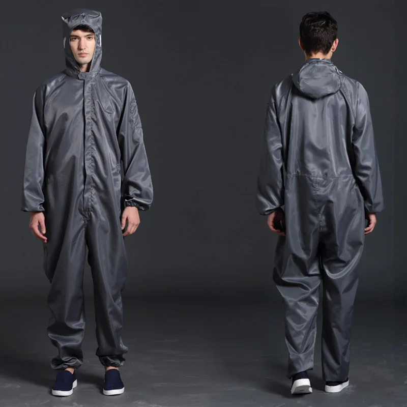 Unisex labor Garments Anti-Static Clothing Hooded One-piece Dust-Proof Clean overalls protective electrostatic clothing