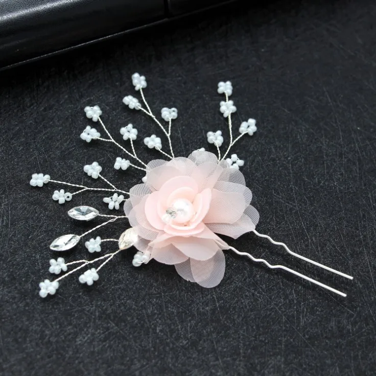 Flower Hairpins para Mulheres e Meninas, Pinos De Cabelo De Casamento, Acessórios De Jóias, Clipes De Cabelo Da Moda, Penteados De Noiva, 1PC