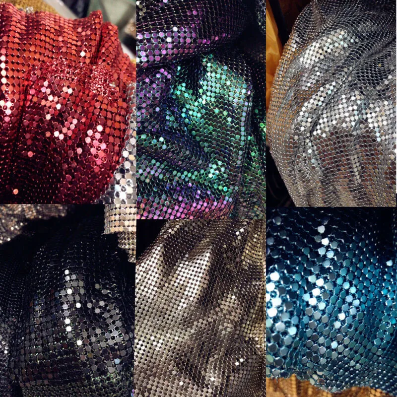 75 x 150  cm Sparkly Metal Mesh Fabric Chainmail Jewelry Making Metal Mesh Fabric