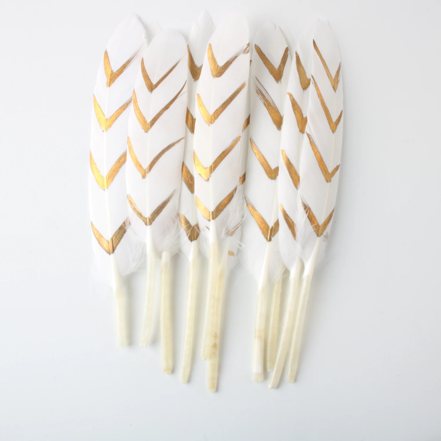 20Pcs/Lot Gold Dipped Duck Feathers Goose Feathers for crafts 10-15CM/4-6inch Natural Pheasant Feather jewelry making DIY Plume