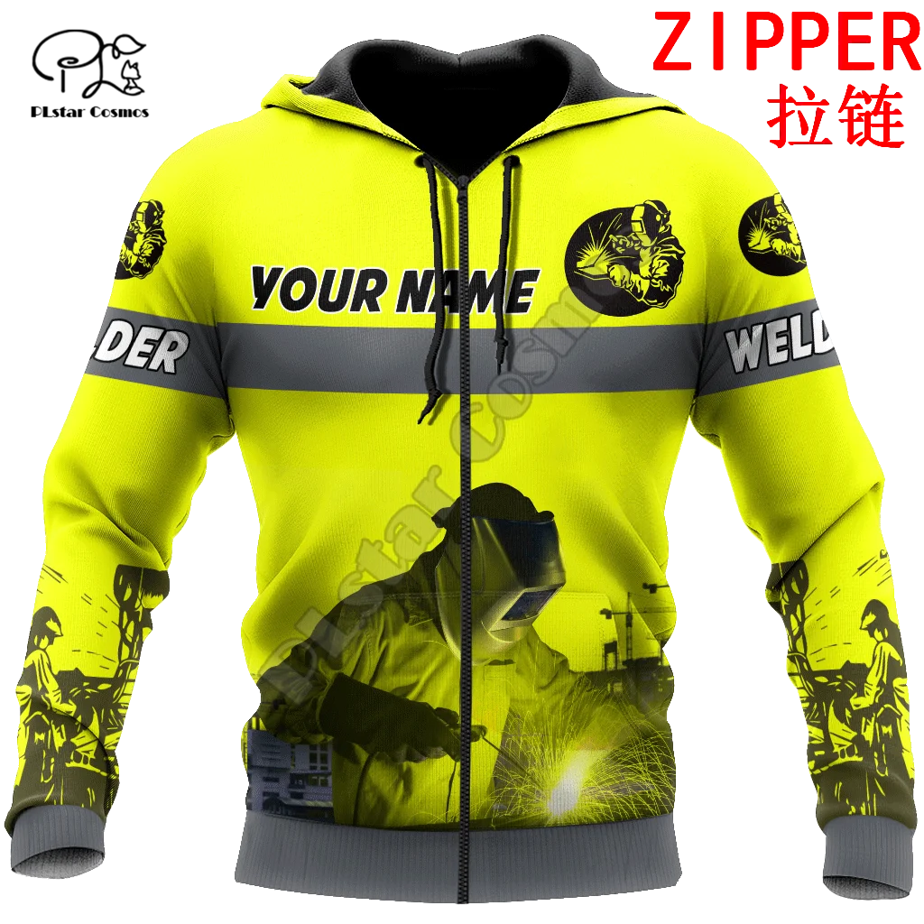 PLstar Cosmos Welder Worker 3D Printed New Fashion Hoodies Sweatshirts Zip Hoded For Men/Women Casual Streetwear Apparel W07