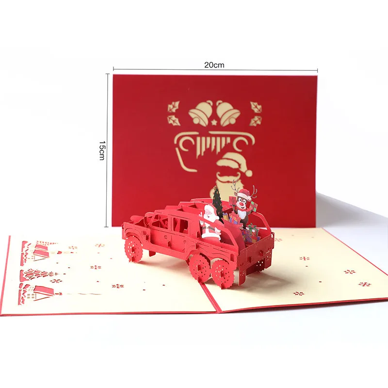 Neue 3D Pop-Up Weihnachtskarten Weihnachtsmann-Einladungskarte Partykarte Kindergeschenke Neujahrs-Dankeskarte Feiertagsgeschenk Postkarte – Detail 18