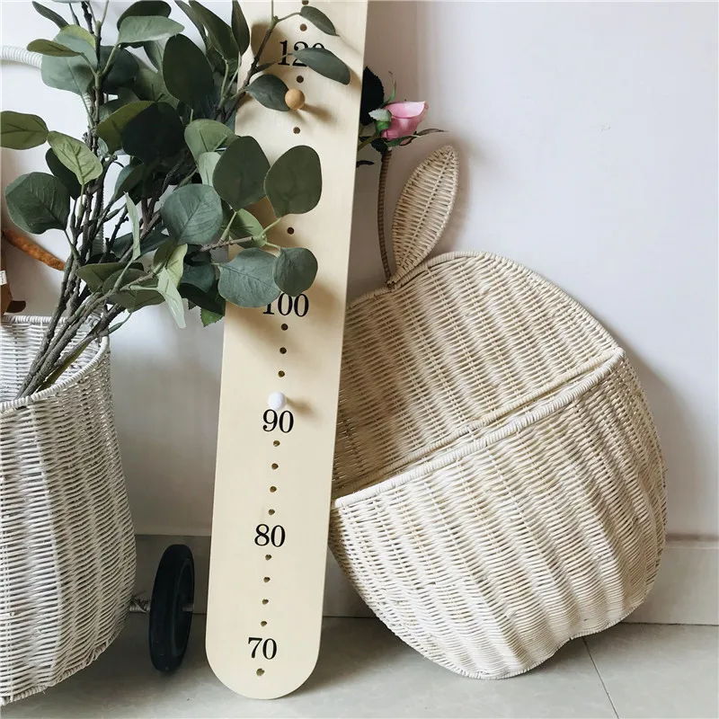 Vintage Rattan Apple/Pear Shape Storage Basket Handmade Fruit Organizer Wicker Organizer Baby Room Nursery Chic Home Decoration