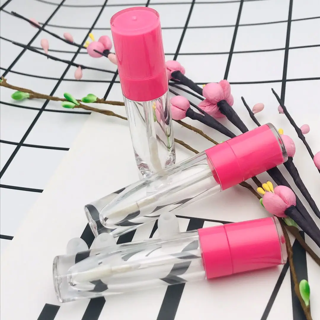 Großhandel 5ml Leere Lipgloss-Tuben mit Baby-Pink-Kappe AS Lipglaze-Behälter Verpackungsflasche Lippenstift Make-up – Detail 4