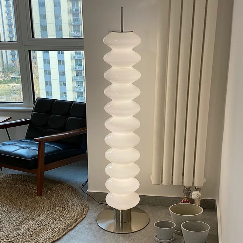 Modern Minimalist Floor Lamp White Jade Glass Standing Light Living Room Bedroom Study Room For Table Reading Lights LED Lamps