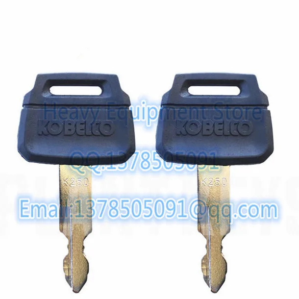 2PCS K250 Key For  Kobelco Excavator New Holland Kawasaki Wheel Loader Case SK-8 FREE SHIPPING