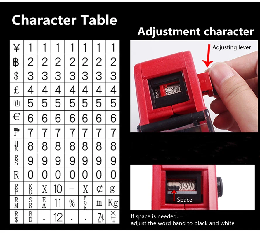 MX-5500 8 Digits Handheld Price Tag Gun with 1 Ink Coding Machine Price Label Gun for Retail Stores Supermarket $ € £ ₽ Kg