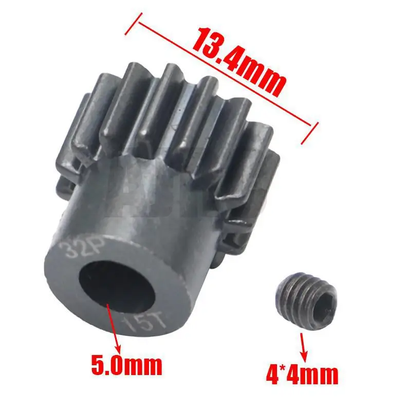 AJRC 32P M0.8 5mm 13T 14T 15T 16T 17T 18T 19T 20T 21T Zwart staal metalen Rondsel Motor Gear Voor 1/10 slash TRX4 Rc Model Auto Motor