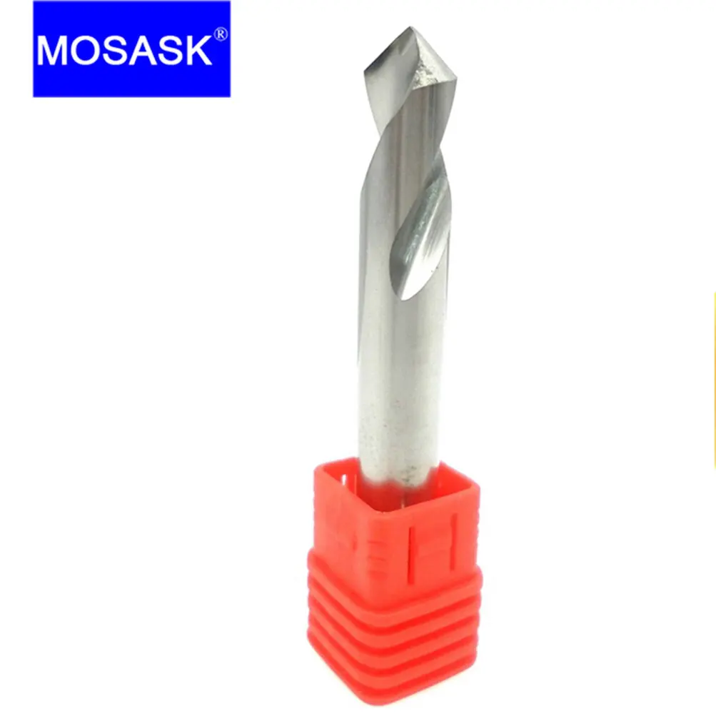 MOSASK HRC55 3mm 4mm Tungsten Carbide Steel Point Angle 90 Degree Spot Drill Bit Machining Hole Chamfering Tools