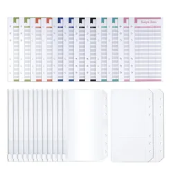 26 Pieces A6 Binder Budget Cash Envelopes Planner Organizer with Expense Tracker Budget Sheets,Binder Zipper Pockets, for Saving