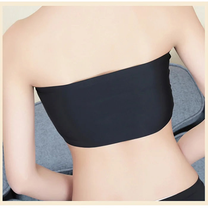 Summer Women Sexy Tube Top Strapless Black Bandeau Sleeveless Sports Bra Underwear Wrap Chest SEC88