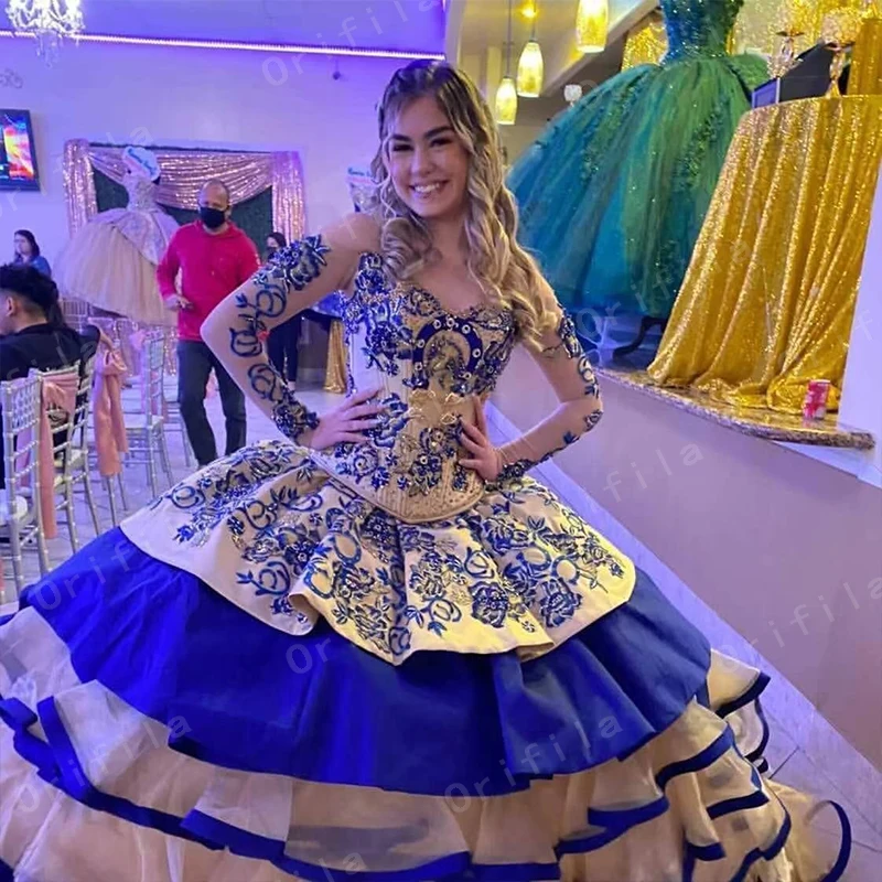 Vestido mexicano credibilidad en venta de vestidos de quinceaneras vestido de mangas compridas 2021 vestidos de xv años baile vestidos