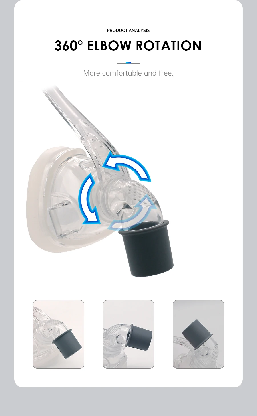 BMC CPAP Nasal Mask Full Face Mask With Tube Adjustable Strap Respirator For Travel CPAP Machine Anti Snoring Stopper Solution