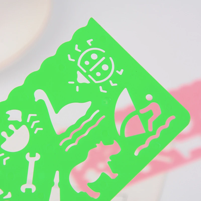 4pcs/Set Colorful Drawing Template Ruler Promotional Gift Stationery  Puzzle Stationery Children's Drawing Toys