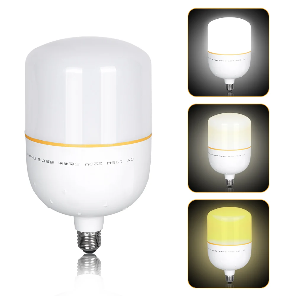 2-Color Temperature Photography LED Lighting Bulbs High Bright 135 Watt E27 Base For Photographic Photo Video Studio