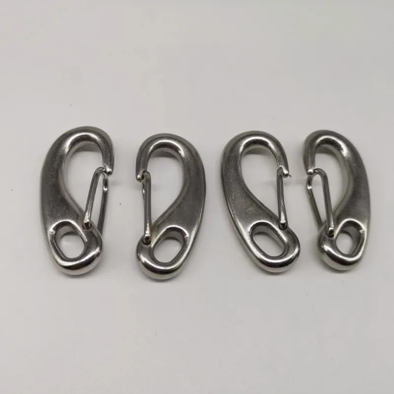 4Pcs 304 Rvs 100Mm Gate Spring Snap Hook Clip Hoge Gepolijst Lente Eivorm Snap Haak