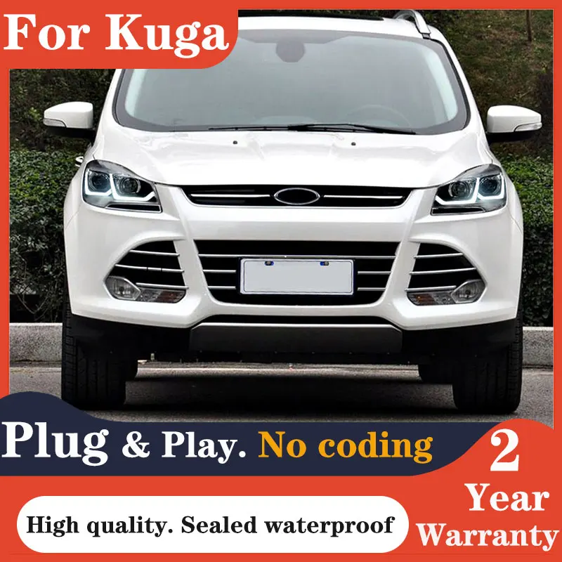 

Car Styling for Ford Kuga Escape LED Headlights 2013-2016 Headlight DRL Bi Xenon Lens High Low Beam Parking Fog Lamp