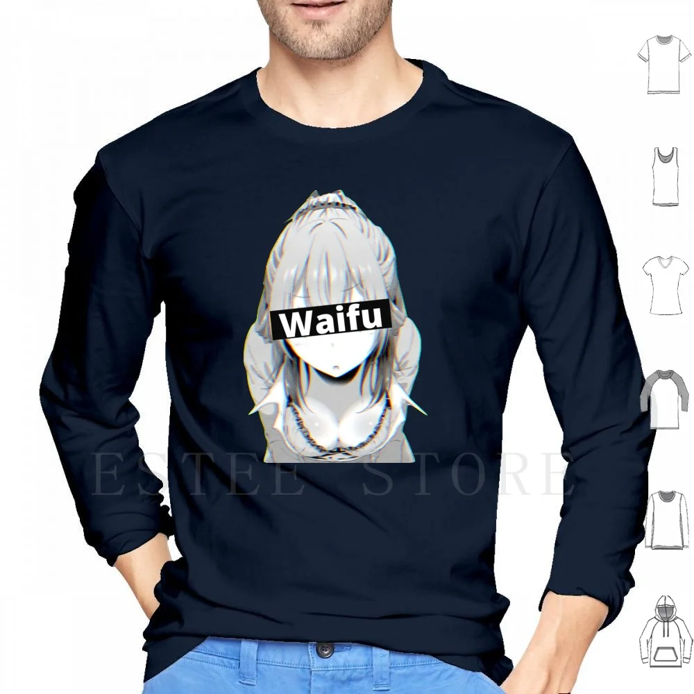 Waifu-Anime Girl Hoodies Long Sleeve Anime Manga Kawaii Sexy Anime Girl Anime Girls Weeaboo Senpai Ecchi Hentai