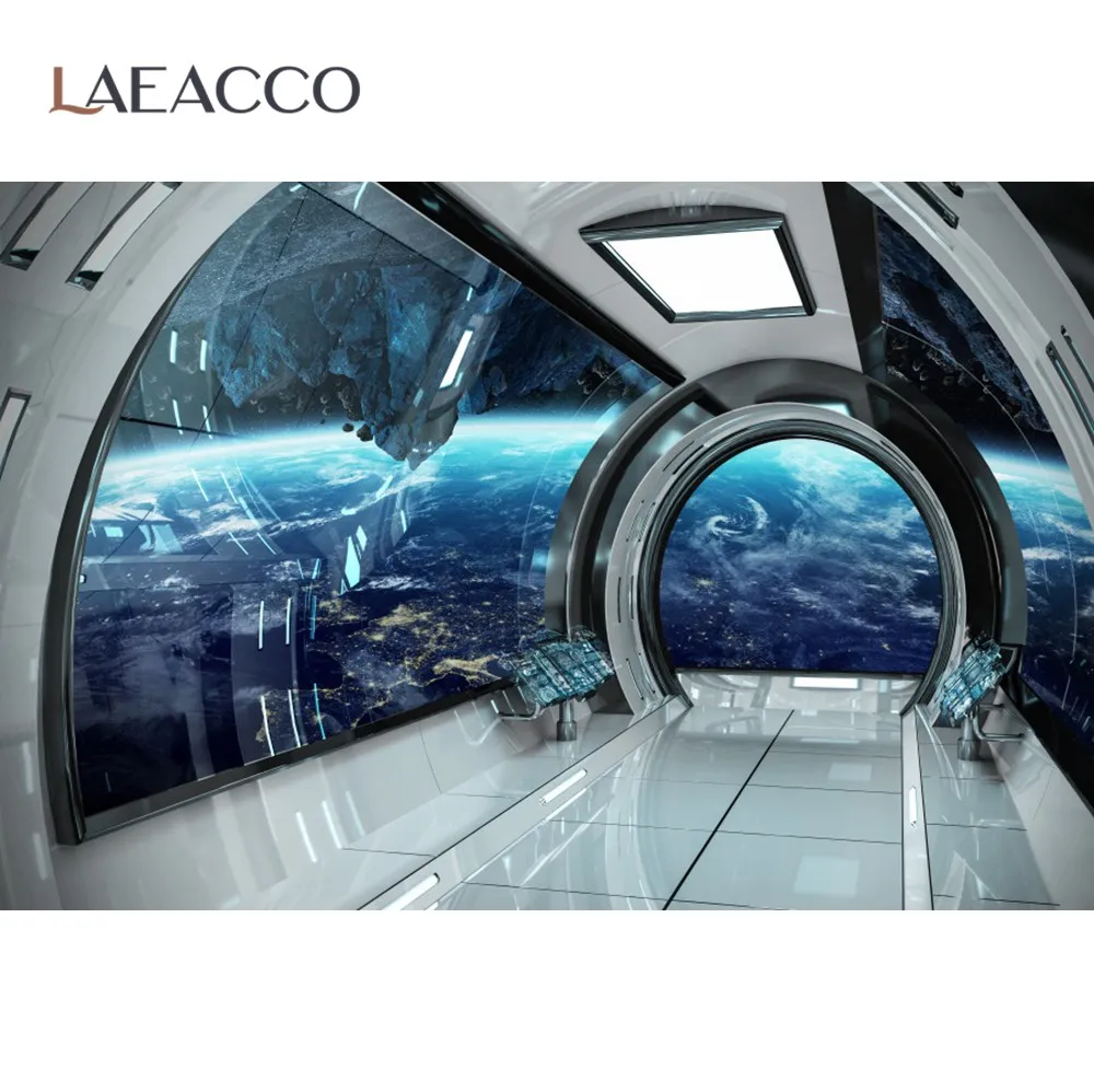 Spaceship Science Fiction Cabinet Planet Photo Backdrop Universe Space Capsule Interior Photography Background For Photo Studio