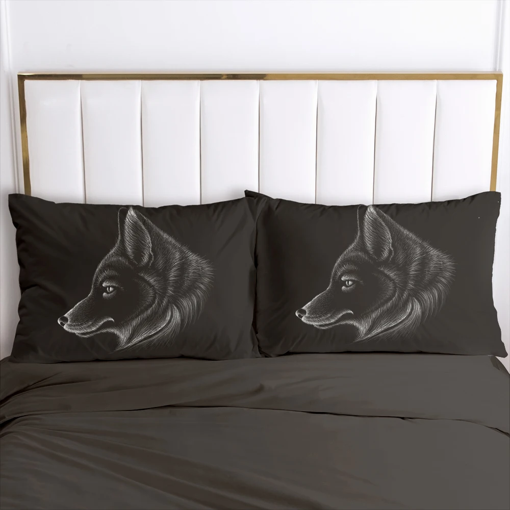 Pillow Cases Bedding 2PCS PillowCase For Bedroom,Home Decoration 70x70cm 50x70cm Pillow Cover Customize Size Black Eagle