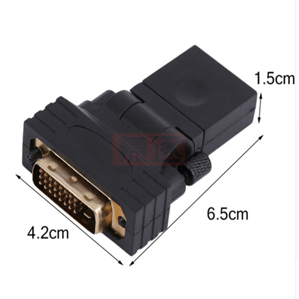 High Quality DVI To HDTV-compatible Male To Female Converter New24+1 Female Adapter DVI To HD 90 Degree Rotation Adapter HD TV