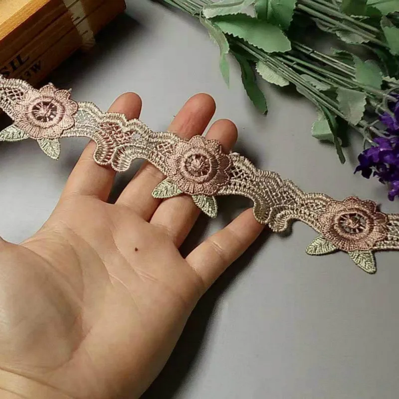 1 yards Flower 40 mm Lace Ribbon Trim for Sofa Cover Curtain Trimmings Embroidery Edge Applique Home Textiles Accessories New