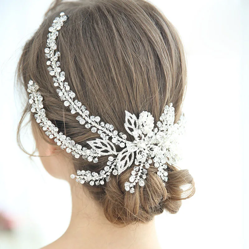 

Floralbride Handmade Alloy Crystal Rhinestone Flower Wedding Hair Clip Barrettes Bridal Headpiece Hair accessories Women Jewelry