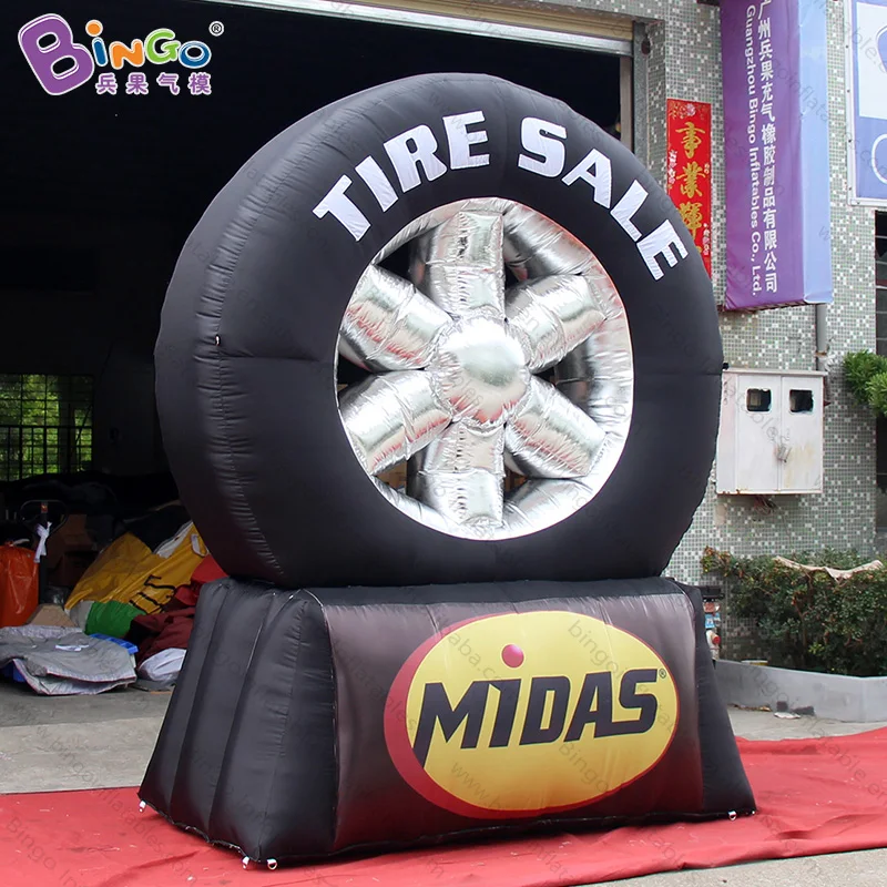 GuangZhou 3 Meters Tall Inflatable Tire for Advertising Decorating / 10 Feet Tire Balloon for Display Toys