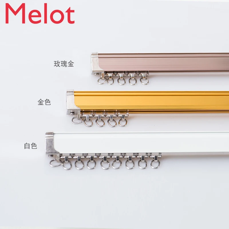 Curtain Track Accessories Curtain Straight Track Curved Rail Top Mounted Side Mounted Thickened Mute Aluminum Alloy