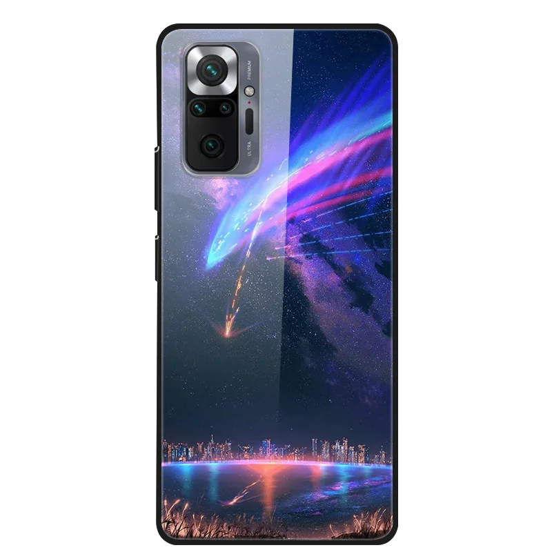 For Redmi Note 10 Pro Case Tempered Glass Fashion Cool Back Cover for Xiaomi Redmi Note 10s Phone Cases Note10 5G Luxury Fundas